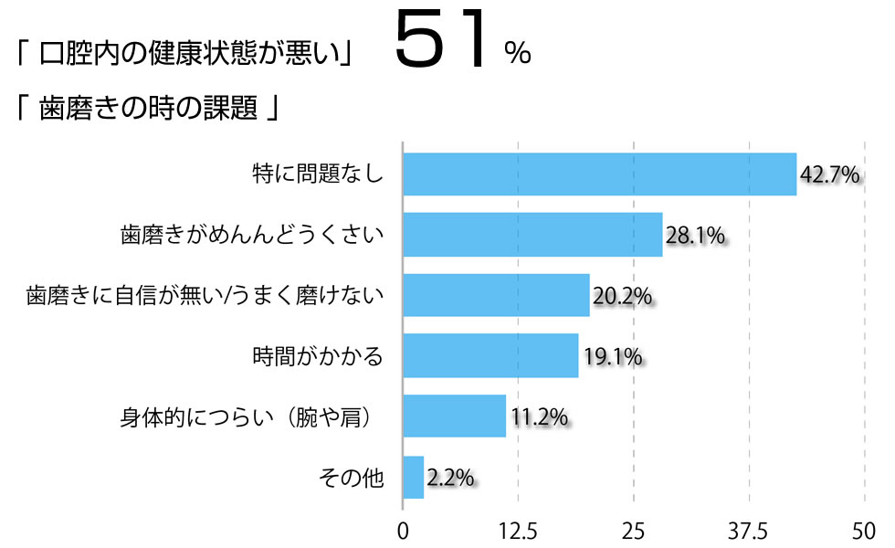 51%+歯磨き時の課題